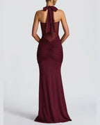Willluxe® Halter Mesh Mermaid Maxi Dress