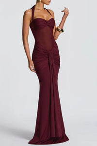 Willluxe® Halter Mesh Mermaid Maxi Dress