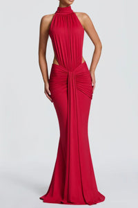 Willluxe® High Neck Halter Backless Maxi Dress