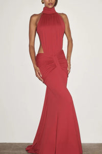 Willluxe® High Neck Halter Backless Maxi Dress