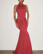 Willluxe® High Neck Halter Backless Maxi Dress