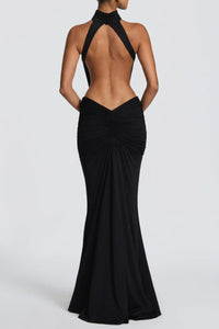 Willluxe® High Neck Halter Backless Maxi Dress