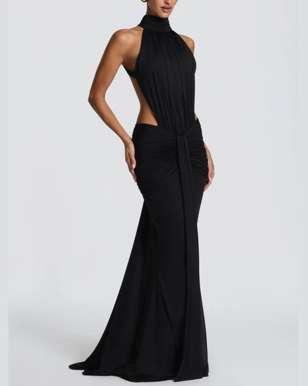Willluxe® High Neck Halter Backless Maxi Dress