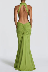 Willluxe® High Neck Halter Backless Maxi Dress