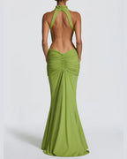 Willluxe® High Neck Halter Backless Maxi Dress