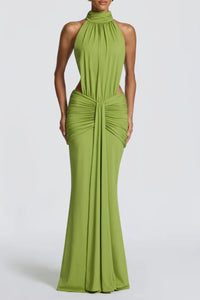Willluxe® High Neck Halter Backless Maxi Dress