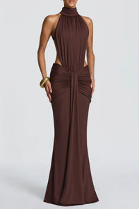 Willluxe® High Neck Halter Backless Maxi Dress