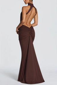 Willluxe® High Neck Halter Backless Maxi Dress