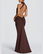 Willluxe® High Neck Halter Backless Maxi Dress