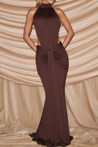 Willluxe® High Neck Halter Backless Maxi Dress