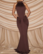 Willluxe® High Neck Halter Backless Maxi Dress