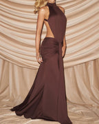 Willluxe® High Neck Halter Backless Maxi Dress