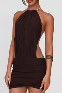 Willluxe® Choker Halter Backless Bodycon Mini Dress