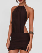 Willluxe® Choker Halter Backless Bodycon Mini Dress