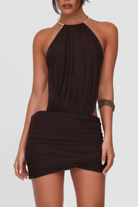 Willluxe® Choker Halter Backless Bodycon Mini Dress
