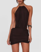 Willluxe® Choker Halter Backless Bodycon Mini Dress