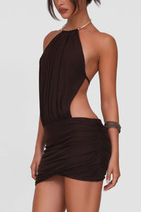 Willluxe® Choker Halter Backless Bodycon Mini Dress