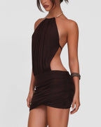 Willluxe® Choker Halter Backless Bodycon Mini Dress