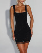 Willluxe® Sparkly Mesh Backless Bodycon Mini Dress