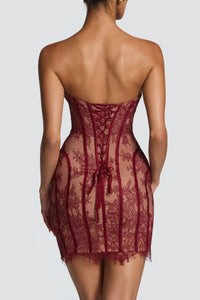 Willluxe® Lace Strapless Bodycon Mini Dress