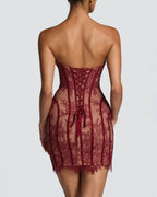 Willluxe® Lace Strapless Bodycon Mini Dress