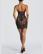 Willluxe® Lace Strapless Bodycon Mini Dress