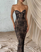 Willluxe® Lace Strapless Bodycon Maxi Dress