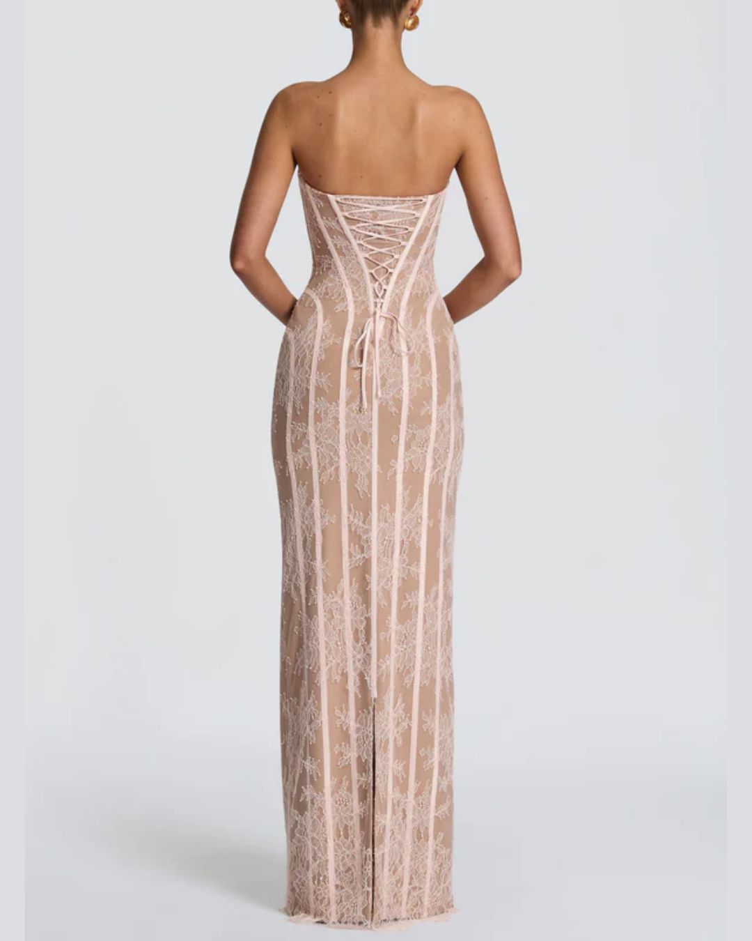 Willluxe® Lace Strapless Bodycon Maxi Dress
