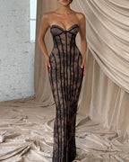 Willluxe® Lace Strapless Bodycon Maxi Dress