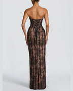 Willluxe® Lace Strapless Bodycon Maxi Dress