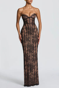Willluxe® Lace Strapless Bodycon Maxi Dress