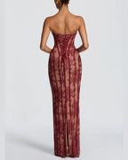 Willluxe® Lace Strapless Bodycon Maxi Dress
