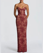 Willluxe® Lace Strapless Bodycon Maxi Dress