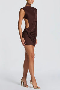 Willluxe® Asymmetric Backless Mini Dress