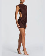 Willluxe® Asymmetric Backless Mini Dress