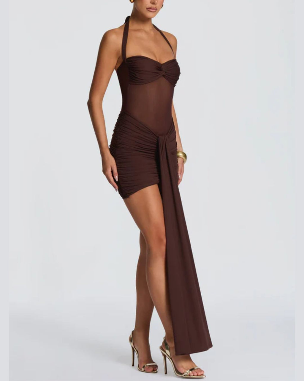Willluxe® Halter Mesh Bodycon Mini Dress