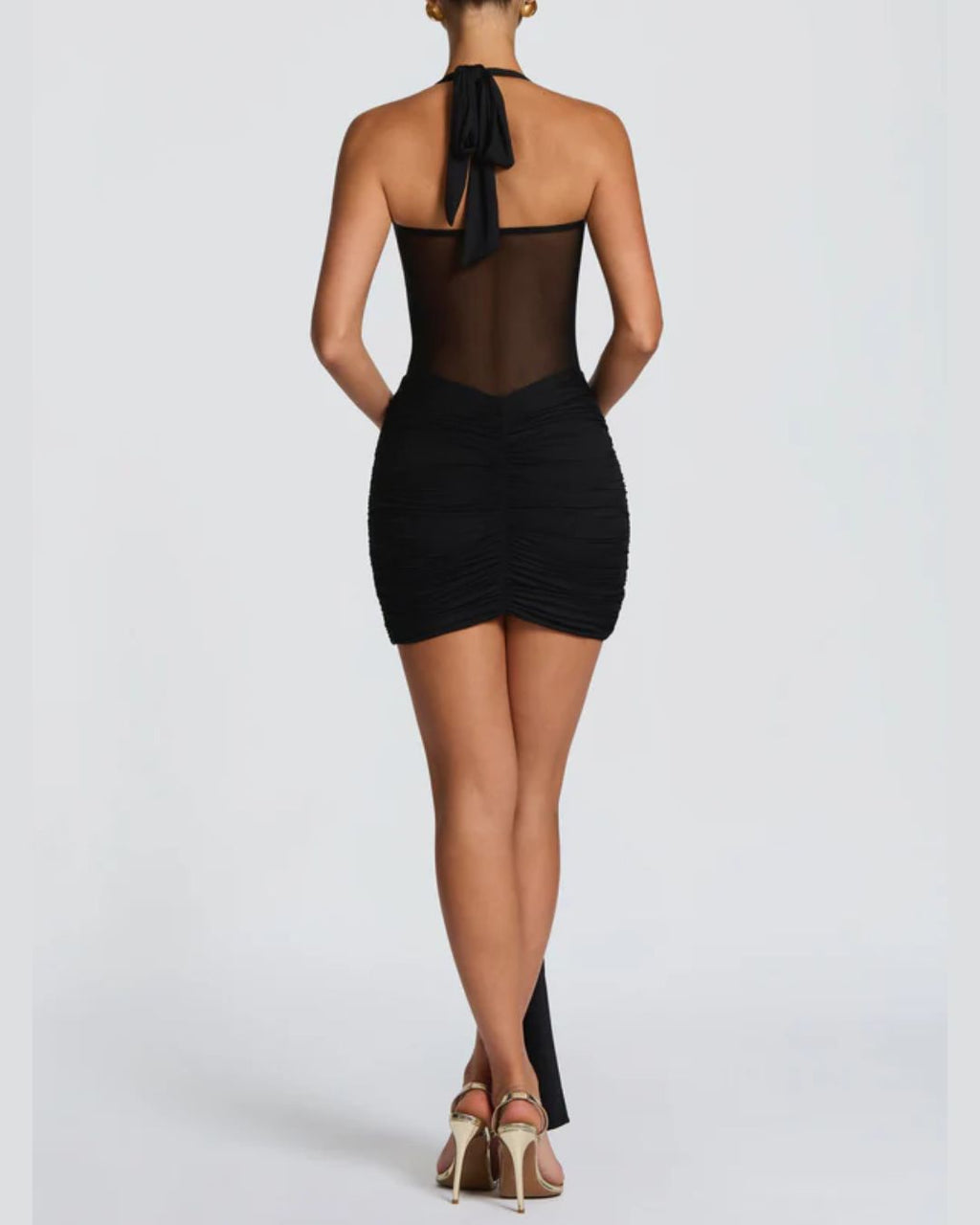 Willluxe® Halter Mesh Bodycon Mini Dress