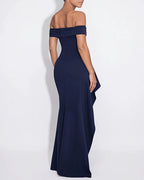 Willluxe® Elegant Off-Shoulder Ruched High-Slit Maxi Evening Dress