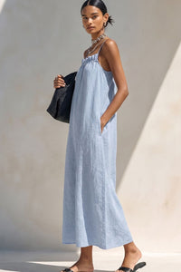 Willluxe® Minimalist Ruffle Neck Cami Maxi Dress