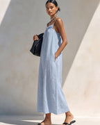 Willluxe® Minimalist Ruffle Neck Cami Maxi Dress