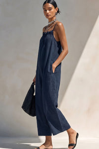 Willluxe® Minimalist Ruffle Neck Cami Maxi Dress
