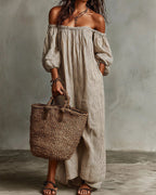 Willluxe® Striped Off-Shoulder Resort Maxi Dress