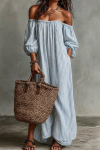 Willluxe® Striped Off-Shoulder Resort Maxi Dress