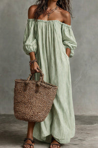 Willluxe® Striped Off-Shoulder Resort Maxi Dress