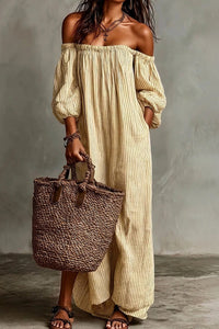 Willluxe® Striped Off-Shoulder Resort Maxi Dress