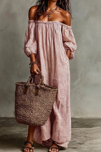 Willluxe® Striped Off-Shoulder Resort Maxi Dress
