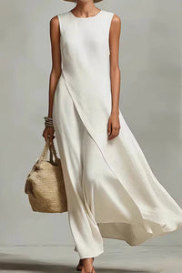 Willluxe® Asymmetric Hem Sleeveless Maxi Dress