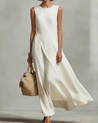 Willluxe® Asymmetric Hem Sleeveless Maxi Dress