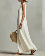 Willluxe® Asymmetric Hem Sleeveless Maxi Dress