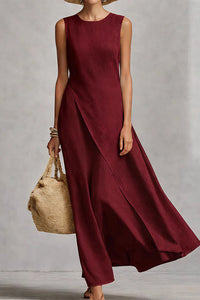 Willluxe® Asymmetric Hem Sleeveless Maxi Dress
